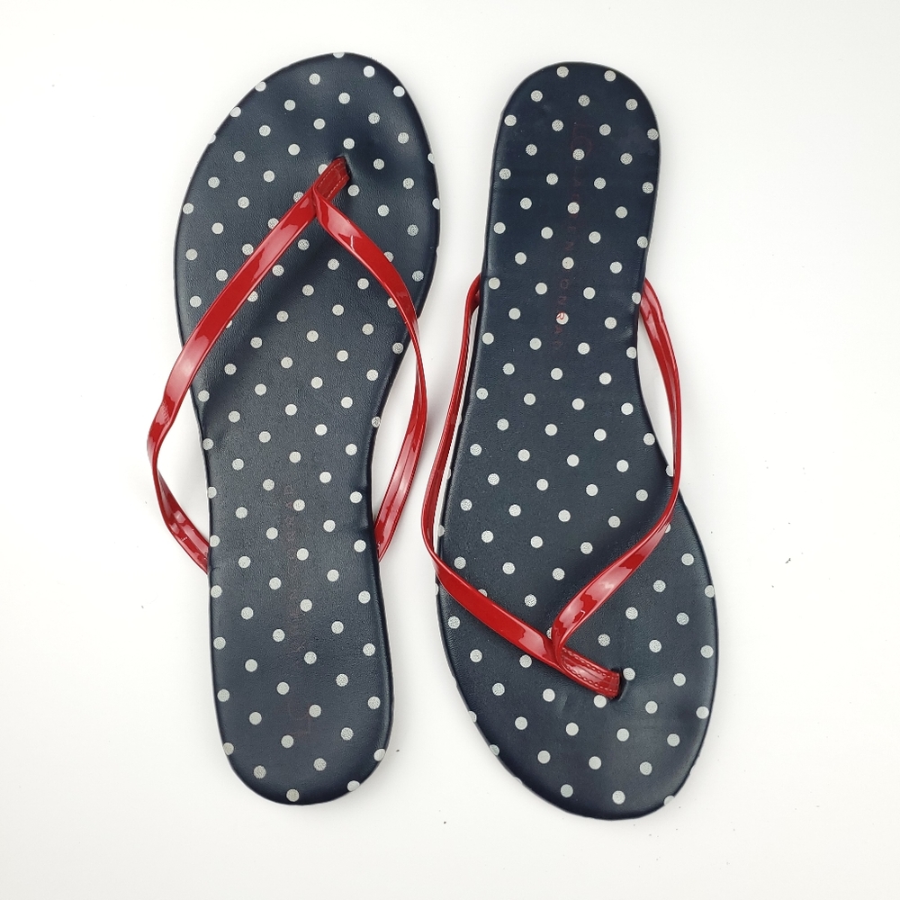 Lauren Conrad Blue Red White Flip Flops Size 10